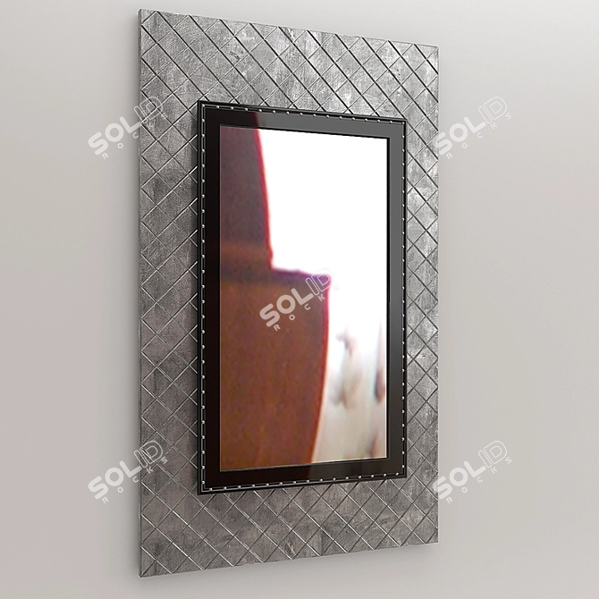 Stylish Mirror with Decor Panel 3D model image 1