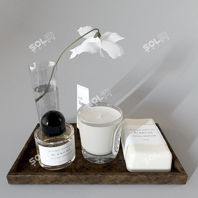 Elegant Bathroom Decor Set 3D model image 1