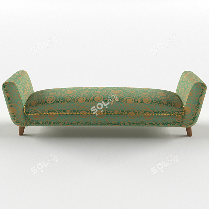 Title: Modern Bench, Sleek Design 3D model image 2