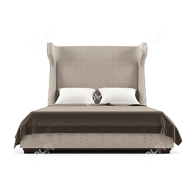 Cheyne Upholstered Wingback Bed 3D model image 2