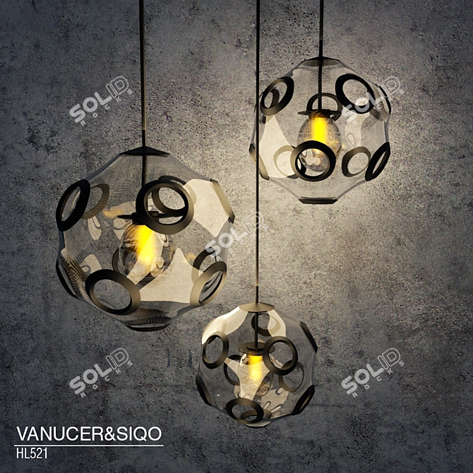 Modern Ceiling Light Set HL521 3D model image 1