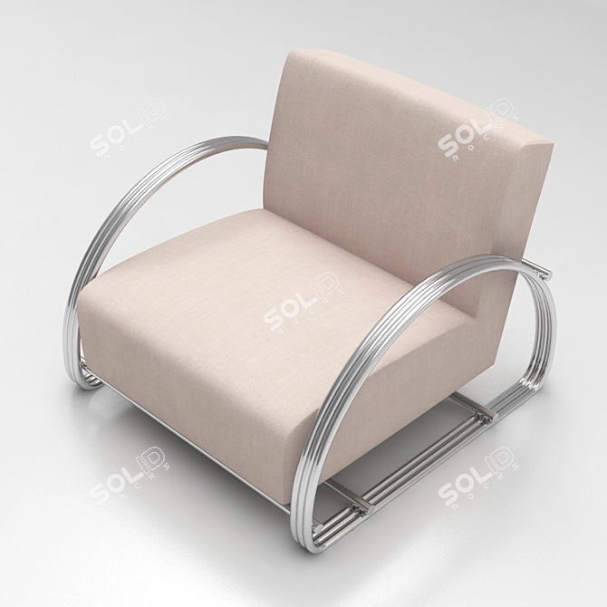 Elegant Basque Chair - Timeless Comfort 3D model image 1