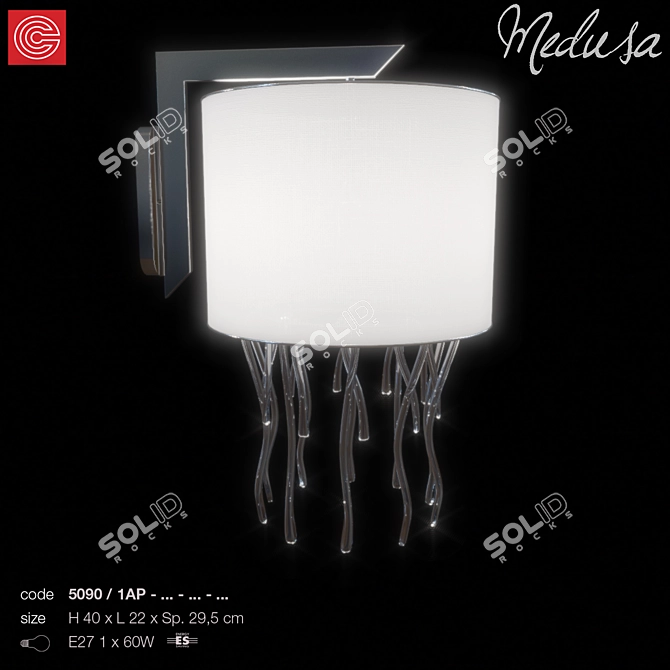 Medusa Art Wall Sconce 400mm 3D model image 1