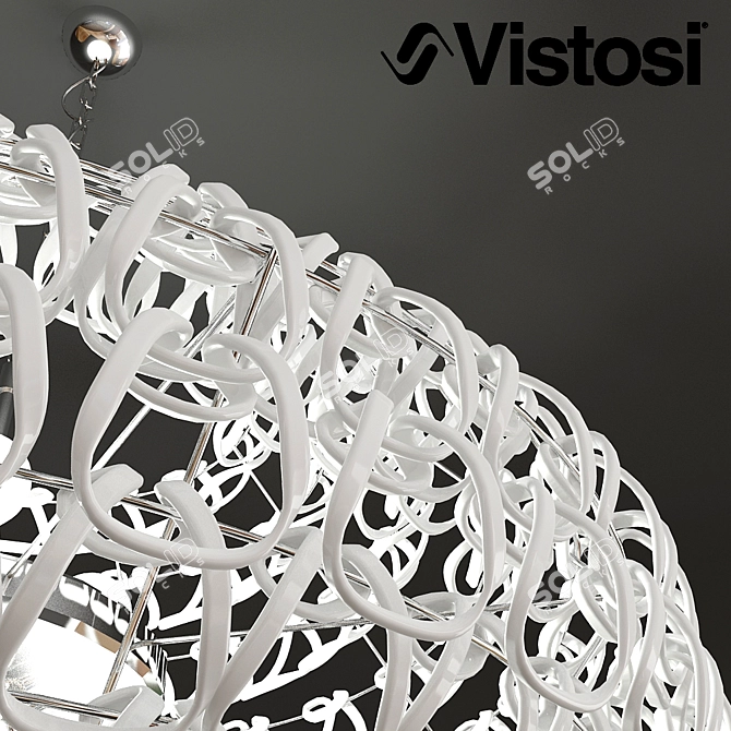 Contemporary White Glass Chandelier 3D model image 2