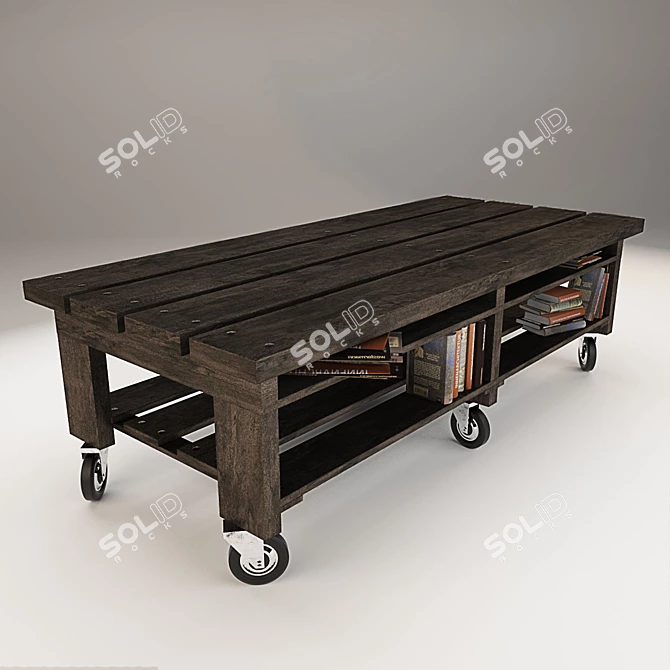 
"Versatile Board Table: 890x2000x615 3D model image 1