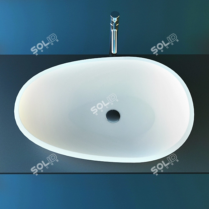 Luxury White Lacava Sink 3D model image 2