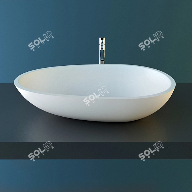 Luxury White Lacava Sink 3D model image 3