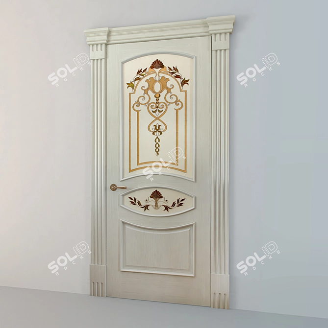 Ornella Classic Gilded Door 3D model image 1