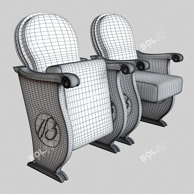 Triangular Turbopowered Theater Seating 3D model image 3