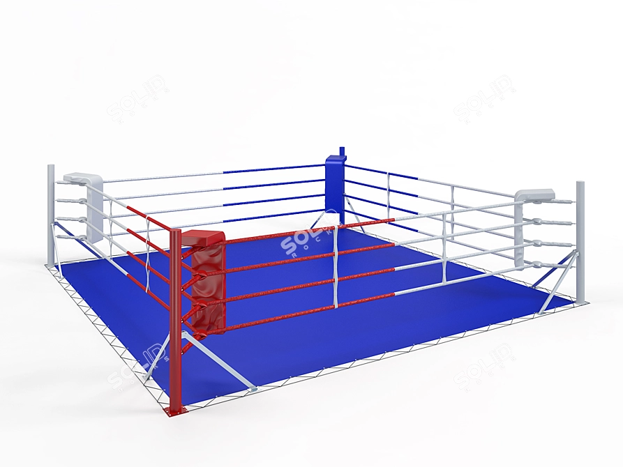  "Materyk" Boxing Ring - Corner Supports & Wrinkle Texture 3D model image 1