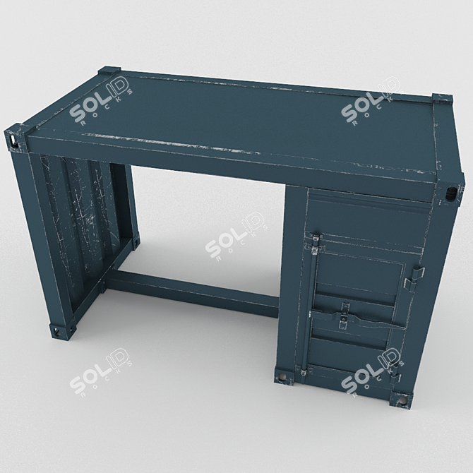 Industrial Desk Made from Sea Containers 3D model image 1