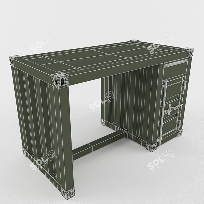 Industrial Desk Made from Sea Containers 3D model image 3