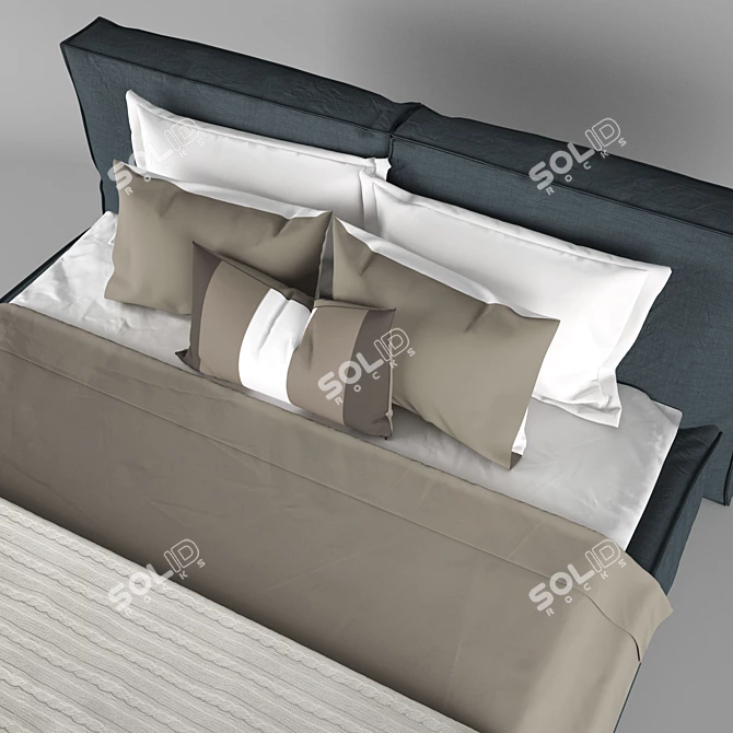 Bonaldo Fluff Bed - Complete Bedding Set 3D model image 2