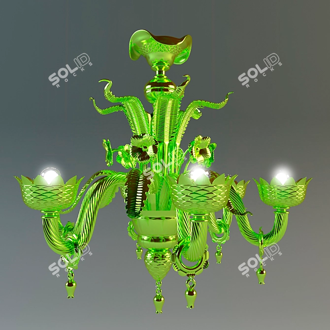 Murano Glass Chandelier 3D model image 1
