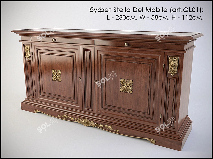 Elegant Stella Del Mobile Buffet 3D model image 3