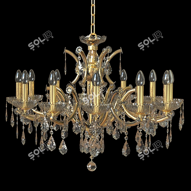 Elegant Asfour Crystal Pendant 3D model image 1