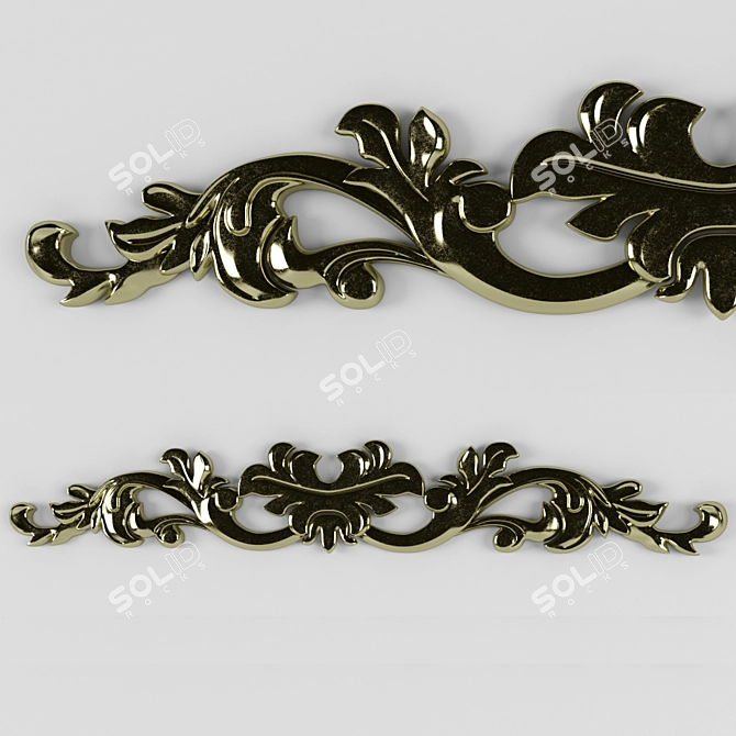 Elegant Bronze Casting Pattern 3D model image 1