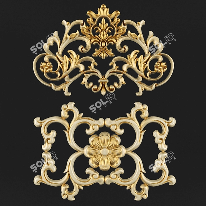 Elegant Ornamental Molding 3D model image 1