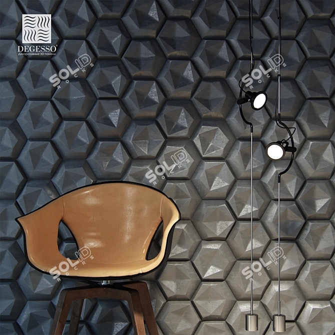 3D Gypsum Panels: Rectangle Model 3D model image 2