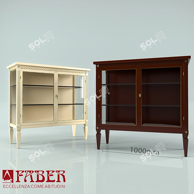 Classic Oak Showcase in Two Finishes 3D model image 1