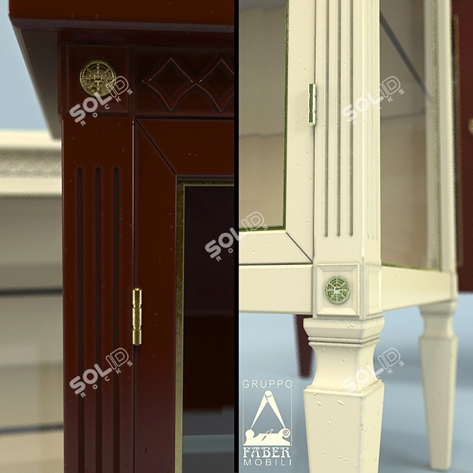 Classic Oak Showcase in Two Finishes 3D model image 2