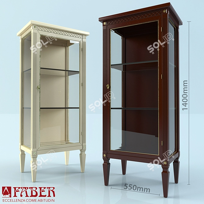 Elegant Oak Showcase 3D model image 1