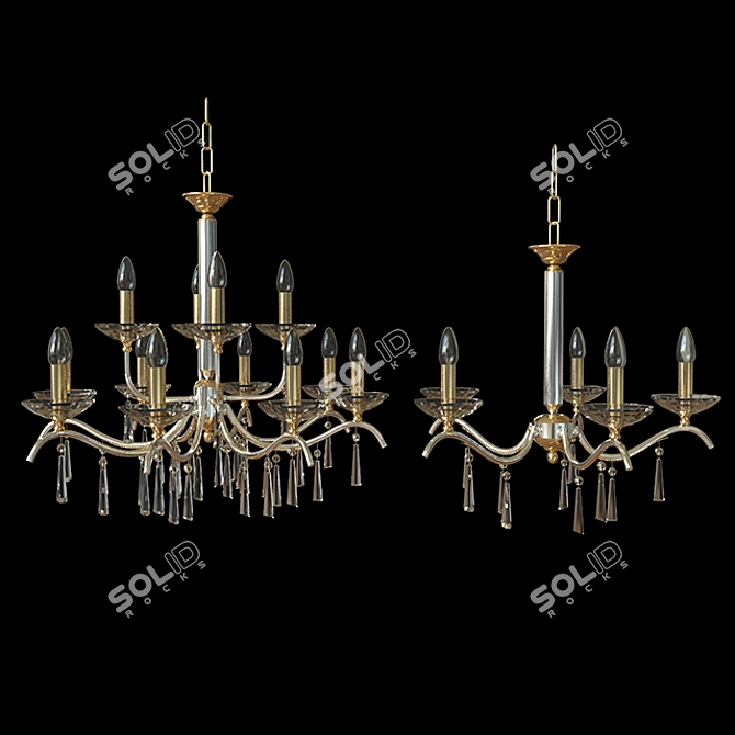 Elegant Asfour Crystal Pendant Chandelier 3D model image 1