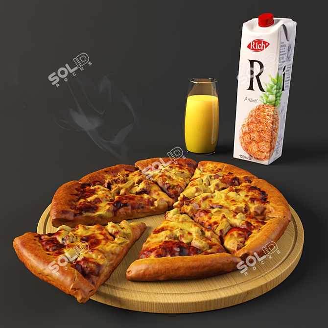 Hawaiian Dream Pizza 3D model image 1