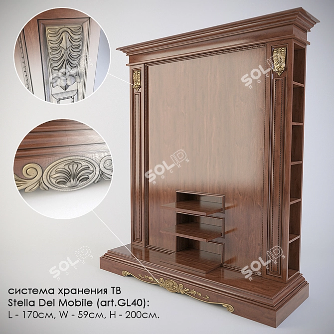  Elegant Storage TV Unit Stella Del Mobile 3D model image 1