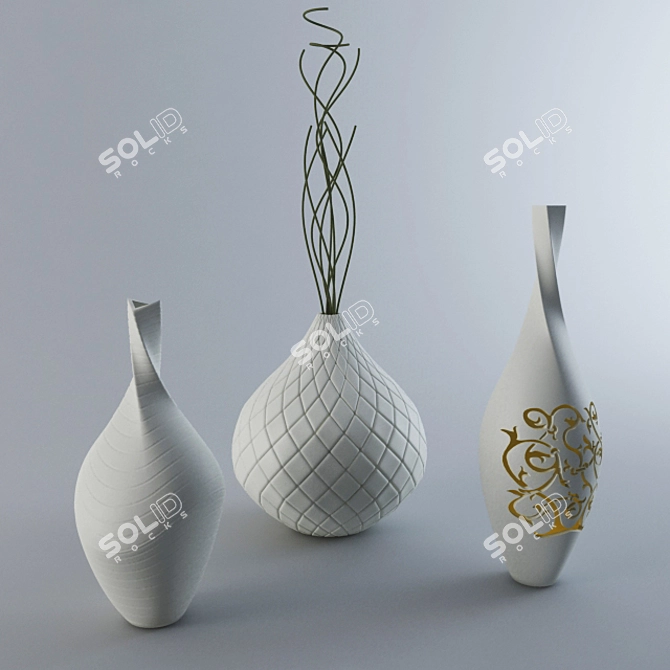 Contemporary Home Decor Vase 3D model image 2