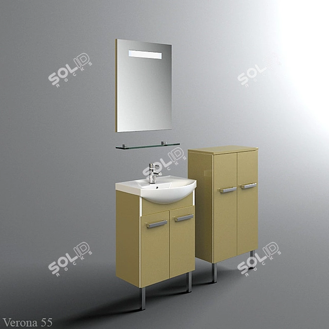 Verona 55 - Stylish Sink Cabinet 3D model image 1