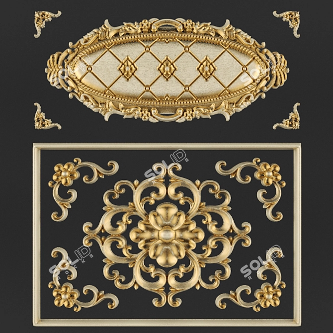 Elegant Stucco Ceiling Designs 3D model image 1