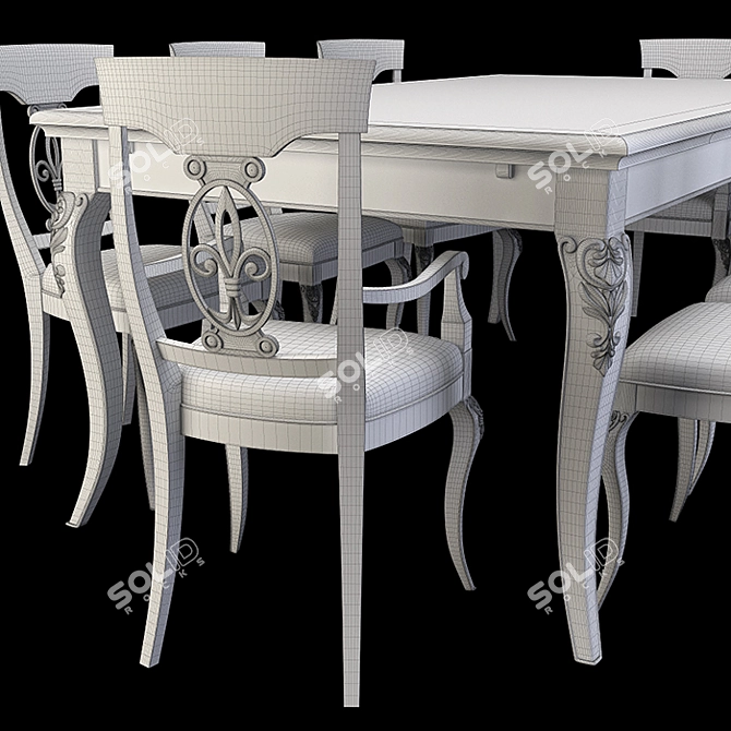 Stella Del Mobile Table & Chairs Set 3D model image 8