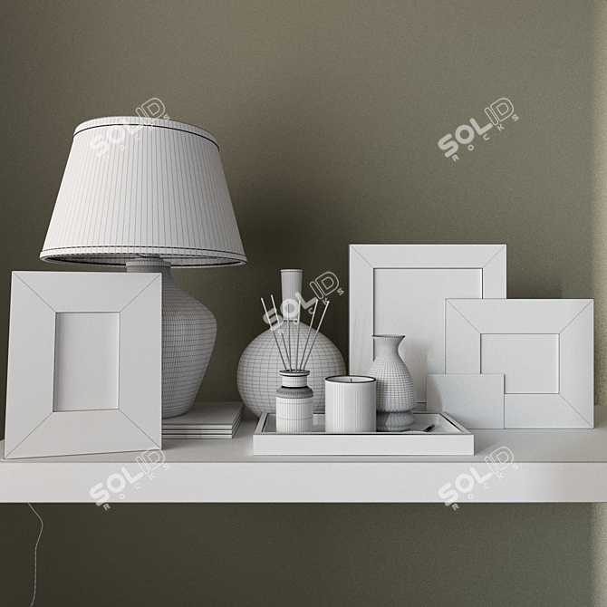 Elegant Decor Set for Console Tables, Dressers & Shelves 3D model image 3