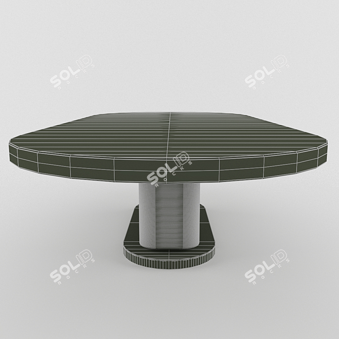 Modern Oval Dining Table 3D model image 3