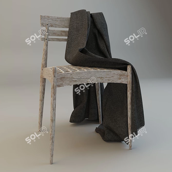 Vintage Upholstered Chair 3D model image 1
