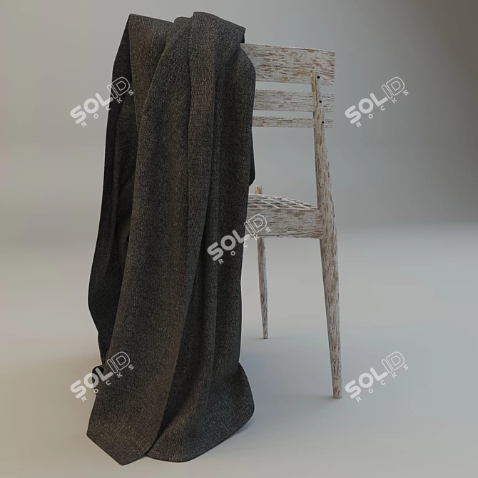 Vintage Upholstered Chair 3D model image 2