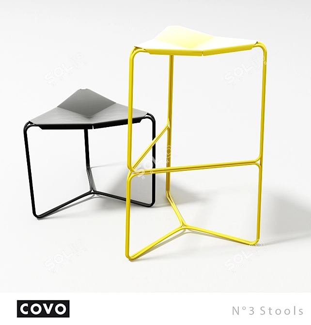 Elegant N°3 Stools by Covo 3D model image 1