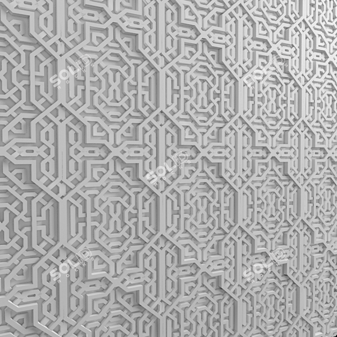 Elegant 3D Arabic Wall Decor 3D model image 1