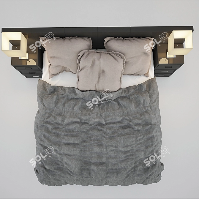 Sleek Sleep: Modern Bed 3D model image 2