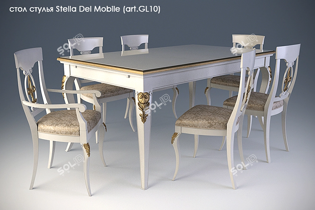 Stella Del Mobile Table Chairs - Art.GL10 3D model image 1
