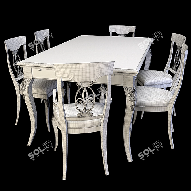Stella Del Mobile Table Chairs - Art.GL10 3D model image 8