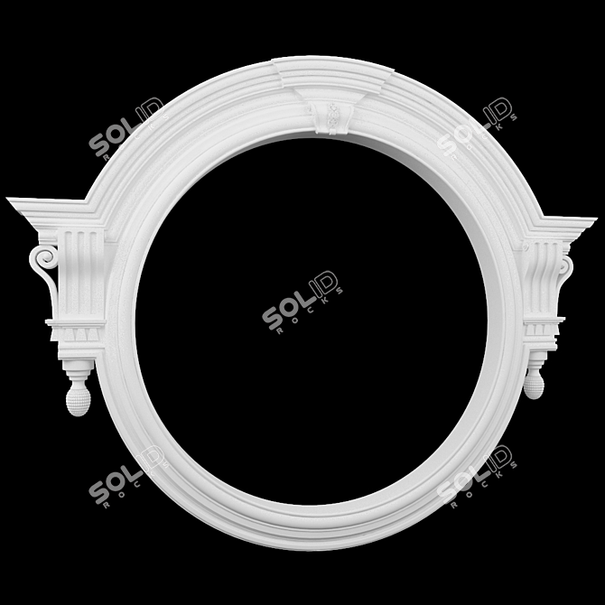 Contemporary Round Window Frame 3D model image 1