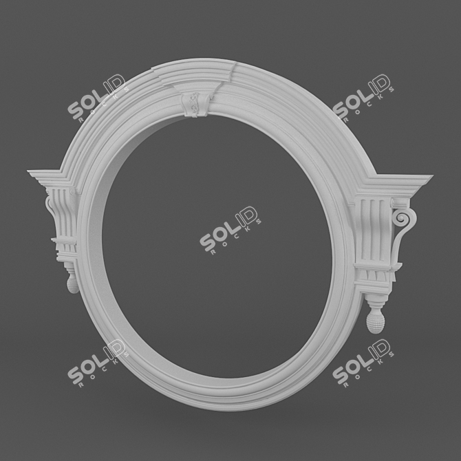 Contemporary Round Window Frame 3D model image 2