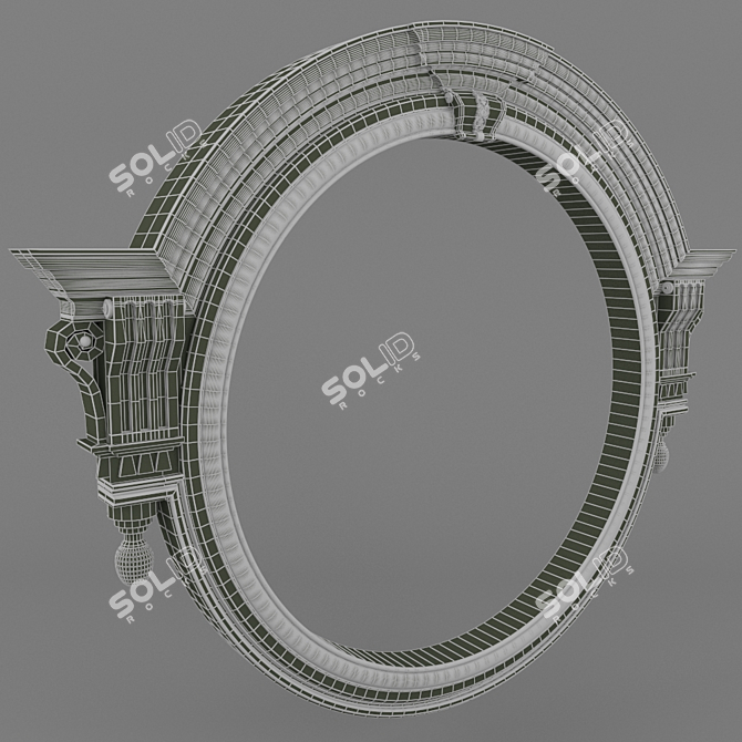 Contemporary Round Window Frame 3D model image 3