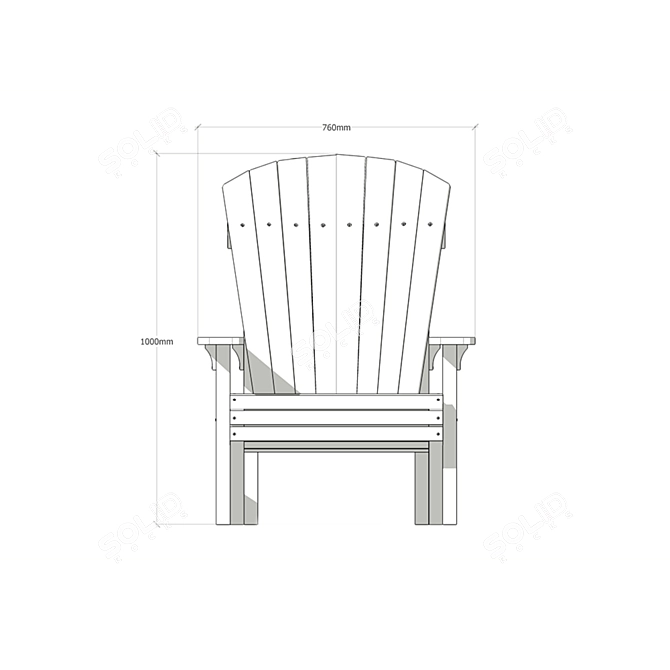 Classic Adirondack Chair 3D model image 2