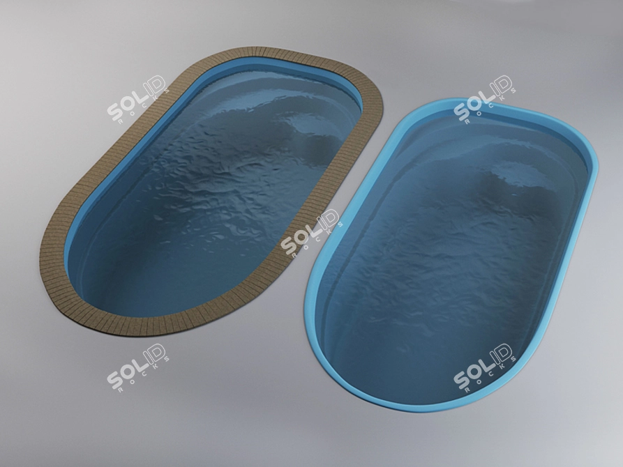 Bioritz Pool: Elegant Stone Border 3D model image 1