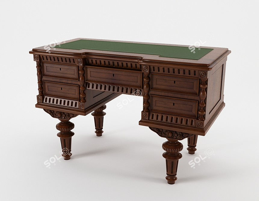 Vintage Charm: Antique Table 3D model image 1