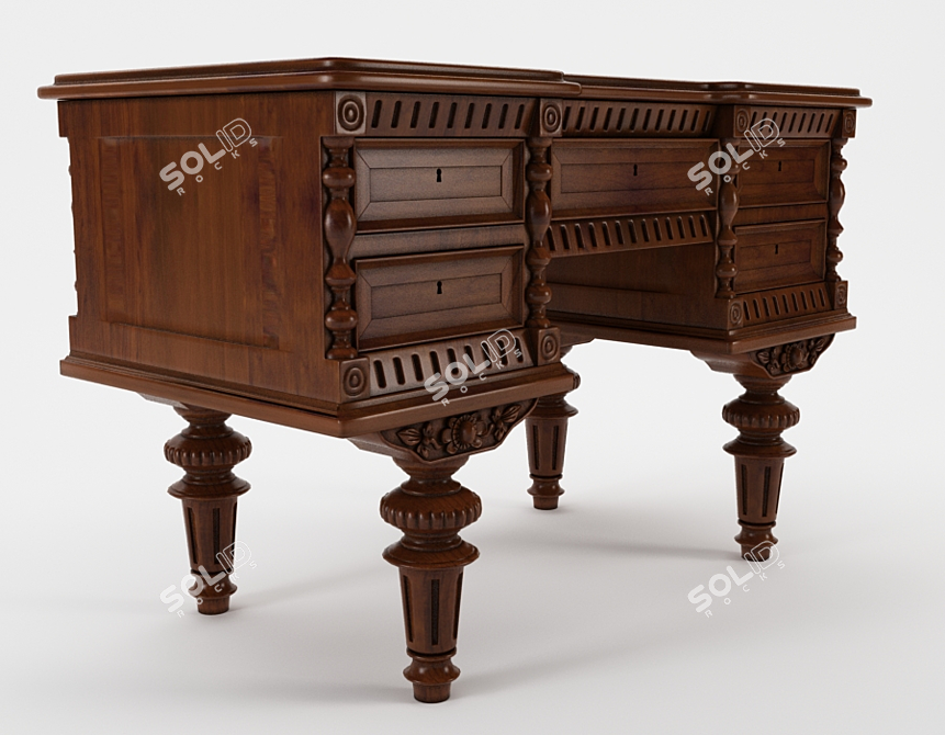 Vintage Charm: Antique Table 3D model image 2