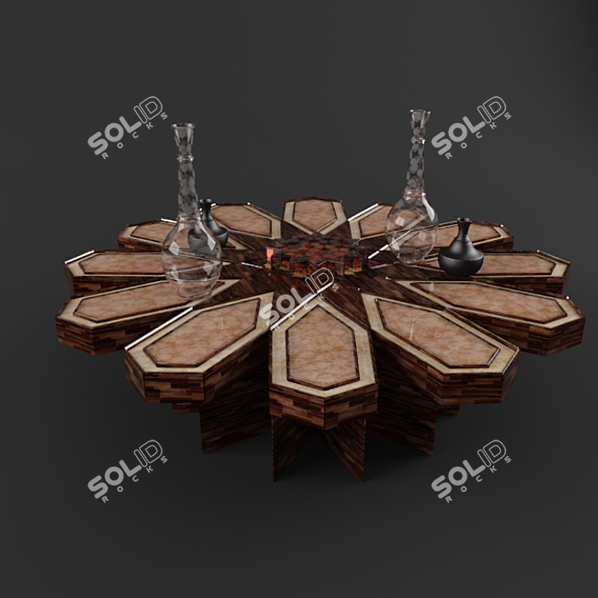 Elegant Arabesque Table 3D model image 1